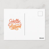 Hallo Herbst Herbst Mushroom Herbstfarbe Blätter Postkarte (Rückseite)