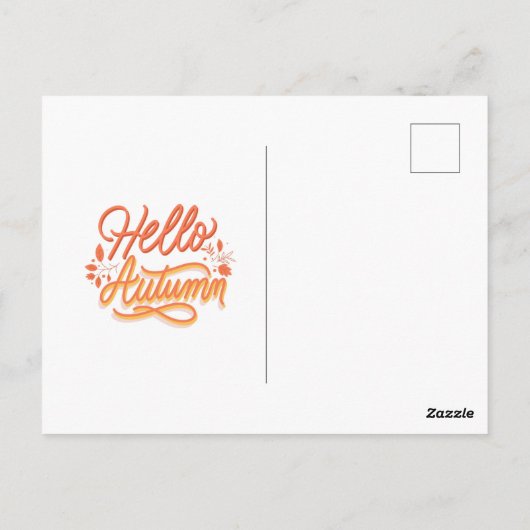Hallo Herbst Herbst Mushroom Herbstfarbe Blätter Postkarte (Rückseite)