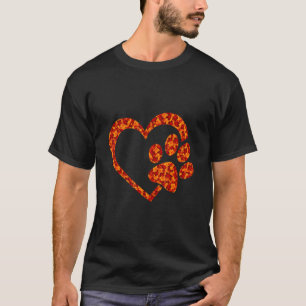 Hallo Herbst Herbstlaub Hund- und Katzenpfotenabdr T-Shirt