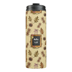 Hallo Herbst - Herbstleaves Muster für gemütliche  Thermosbecher
