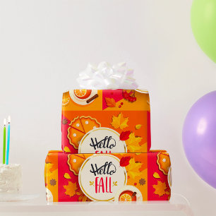 Hallo Herbst Herbstleaves und Pumpkin Pie Geschenkpapier