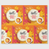 Hallo Herbst Herbstleaves und Pumpkin Pie Geschenkpapier (Flach)