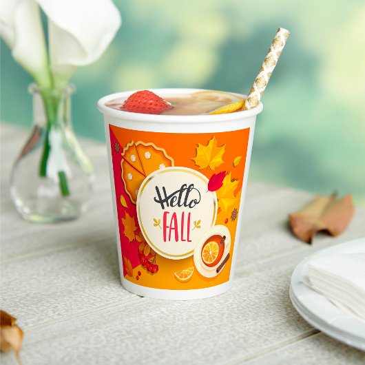 Hallo Herbst Herbstleaves und Pumpkin Pie Pappbecher