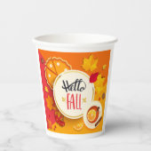 Hallo Herbst Herbstleaves und Pumpkin Pie Pappbecher (Vorderseite)