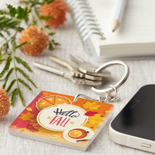 Hallo Herbst Herbstleaves und Pumpkin Pie Schlüsselanhänger (Vorderseite rechts)