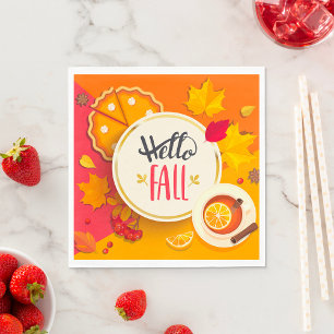 Hallo Herbst Herbstleaves und Pumpkin Pie Serviette