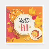 Hallo Herbst Herbstleaves und Pumpkin Pie Serviette (Vorderseite)