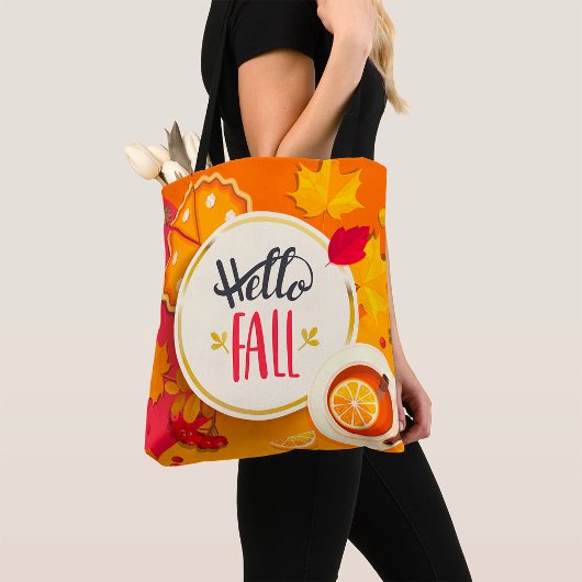 Hallo Herbst Herbstleaves und Pumpkin Pie Tasche