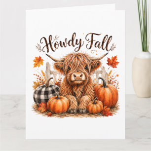 Hallo Herbst Highland-Kuh Frohes Erntedankfest Her Dankeskarte