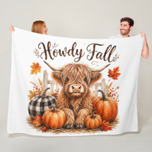Hallo Herbst Highland-Kuh Frohes Erntedankfest Her Fleecedecke
