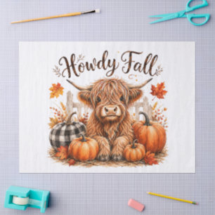 Hallo Herbst Highland-Kuh Frohes Erntedankfest Her Seidenpapier