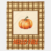 Hallo Herbst Karierter Herbst mit Pumpdesign Fleecedecke (Vorderseite)