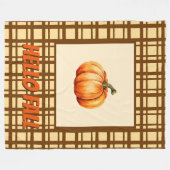 Hallo Herbst Karierter Herbst mit Pumpdesign Fleecedecke (Vorderseite (Horizontal))