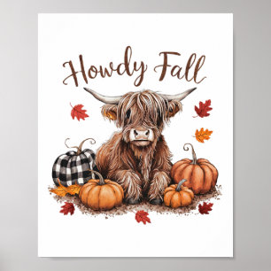 Hallo Herbst Kuh Frohes Erntedankfest Herbstliche Poster