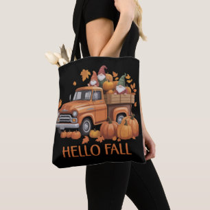 Hallo Herbst Kürbis Pickup Truck Gnom Herbst Baum Tasche