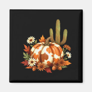Hallo Herbst-Kürbis Retro Western Cowboy Kuh Hallo Magnet