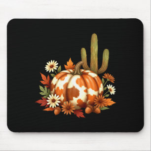 Hallo Herbst-Kürbis Retro Western Cowboy Kuh Hallo Mousepad