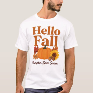 Hallo Herbst-Kürbisgewürz-Saison Herbsternte T-Shirt