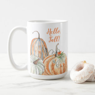 Hallo Herbst-Kürbisse Wasserfarbe Herbst Kaffeetasse