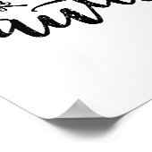 Hallo Herbst lässt Schwarz-Weiß-Kalligraphie Poster (Ecke)