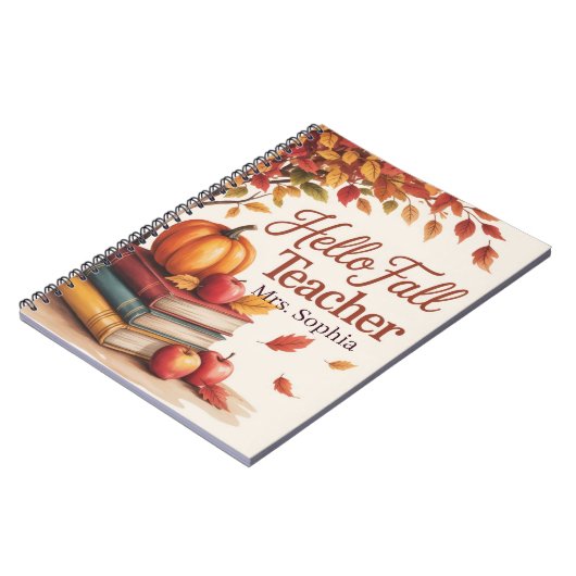 Hallo Herbst Lehrer Wasserfarbe Herbst Personalisi Notizblock (Linke Seite)