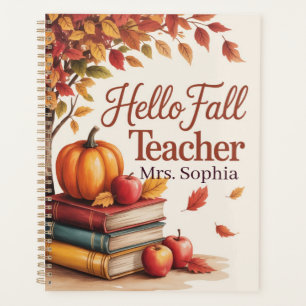 Hallo Herbst Lehrer Wasserfarbe Herbst Personalisi Planer