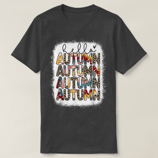 Hallo Herbst Leopard Herbst Hallo Herbst Herbst He T-Shirt (Design vorne)