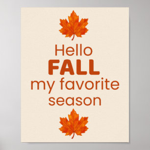 Hallo Herbst Meine Lieblingsjahreszeit Design Poster