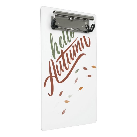 Hallo Herbst Mini Klemmbrett (Schrägansicht)