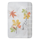 Hallo Herbst mit Bird und Herbstlauben Badematte (Vorderseite Vertikal)