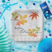 Hallo Herbst mit Bird und Herbstlauben Pappteller (Party)