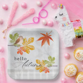 Hallo Herbst mit Bird und Herbstlauben Pappteller (Party)