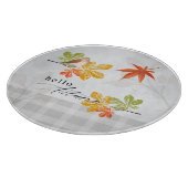 Hallo Herbst mit Bird und Herbstlauben Schneidebrett (Ecke)