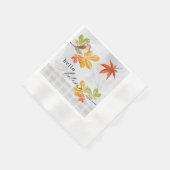 Hallo Herbst mit Bird und Herbstlauben Serviette (Ecke)
