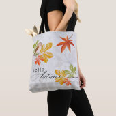 Hallo Herbst mit Bird und Herbstlauben Tasche (Von Nahem)