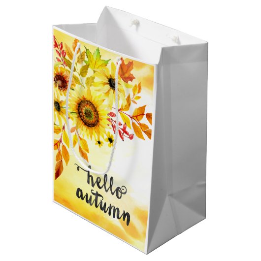 Hallo Herbst Mittlere Geschenktüte (Vorderseite Schrägansicht)