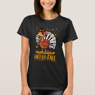 Hallo Herbst Musik Klavierlehrer Musik Türkei T-Shirt