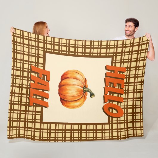 Hallo Herbst - Natur Pumpkin Kariert Gemütlichen H Fleecedecke (Beispiel)