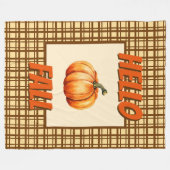 Hallo Herbst - Natur Pumpkin Kariert Gemütlichen H Fleecedecke (Vorderseite (Horizontal))