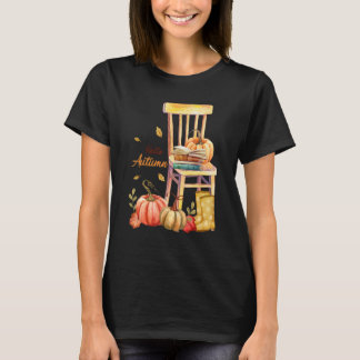 Hallo Herbst Niedliche Herbstlaub Herbstpumpen Wom T-Shirt