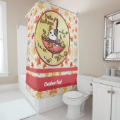 Hallo Herbst, Niedliche Katzen-Sits im Schirm Duschvorhang (Beispiel)