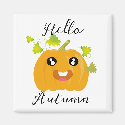 Hallo Herbst - Niedlicher Halloween Pumpkin Magnet (Vorne)