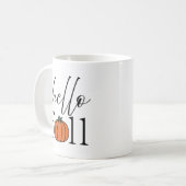 hallo Herbst Orange Kürbis Kaffeetasse (Vorderseite Links)