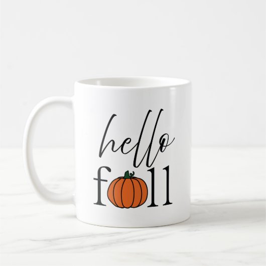 hallo Herbst Orange Kürbis Kaffeetasse (Links)