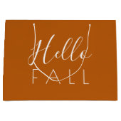 Hallo Herbst Orange Minimalistisch Herbst Große Geschenktüte (Vorderseite)