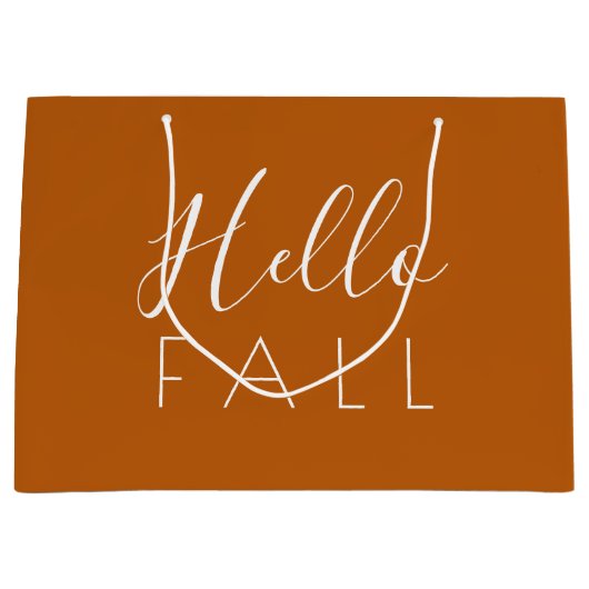 Hallo Herbst Orange Minimalistisch Herbst Große Geschenktüte (Vorderseite)