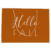 Hallo Herbst Orange Minimalistisch Herbst Große Geschenktüte (Rückseite)