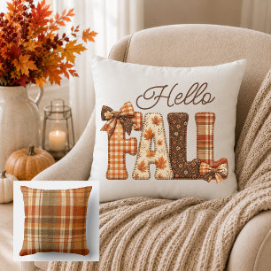 Hallo Herbst-Patchwork-Buchstaben Landhausstil Kissen