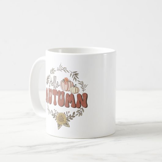 Hallo Herbst Personalisiert Kaffeetasse (Vorderseite Links)