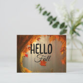 Hallo Herbst Postkarte (Stehend Vorderseite)